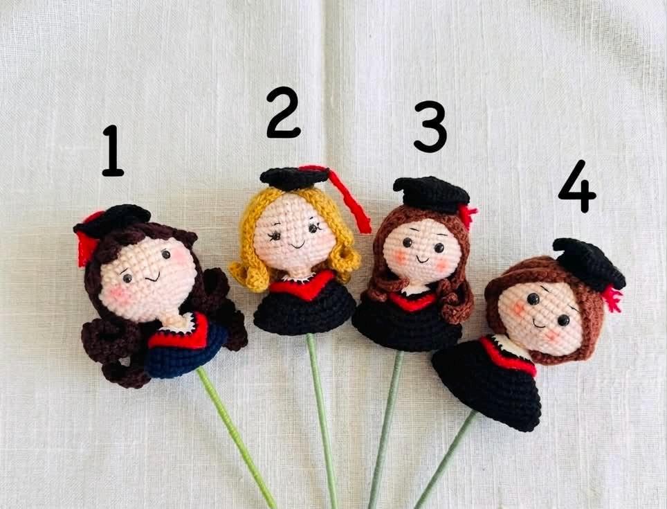 Crochet Grads Dolls - Handmade Gifts for Her or Him - Graduation Keepsake - Personalized Grad Gifts with Custom Grad Dolls