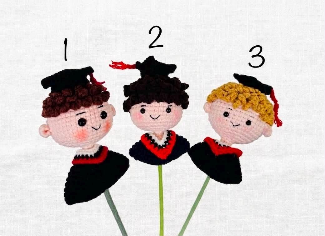 Crochet Grads Dolls - Handmade Gifts for Her or Him - Graduation Keepsake - Personalized Grad Gifts with Custom Grad Dolls