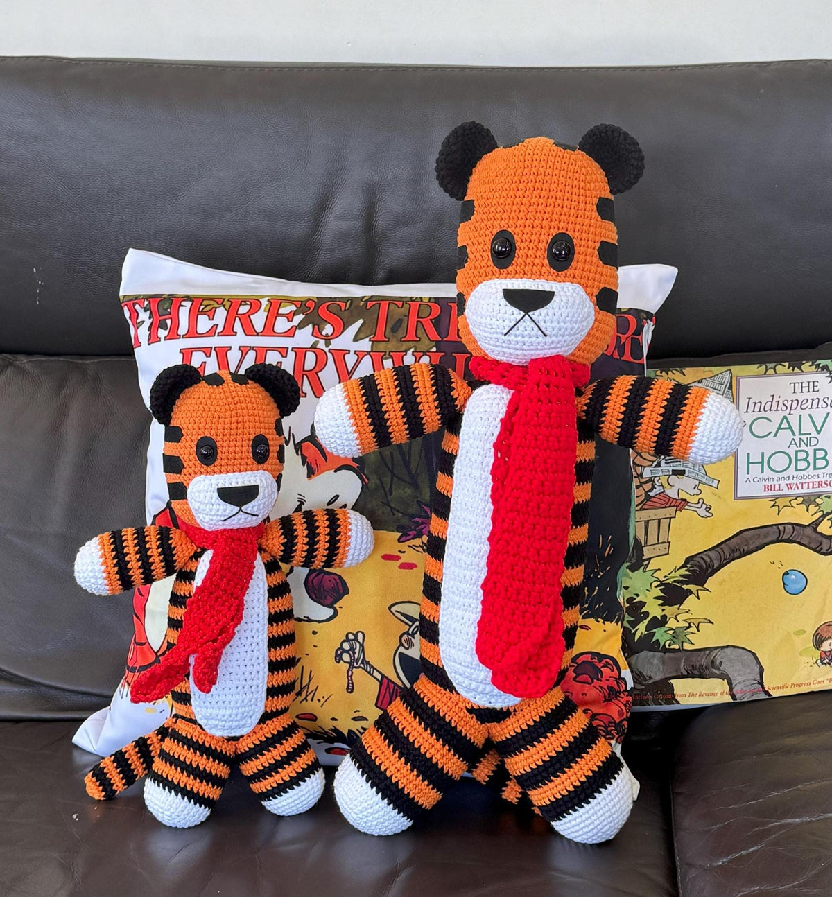 Handmade Crochet Tiger Stuffed Animal, Amigurumi Hobs Doll, Baby Shower Gift, Soft Nursery Decor, Comic Book Gift, Fast ship 3-5 Days